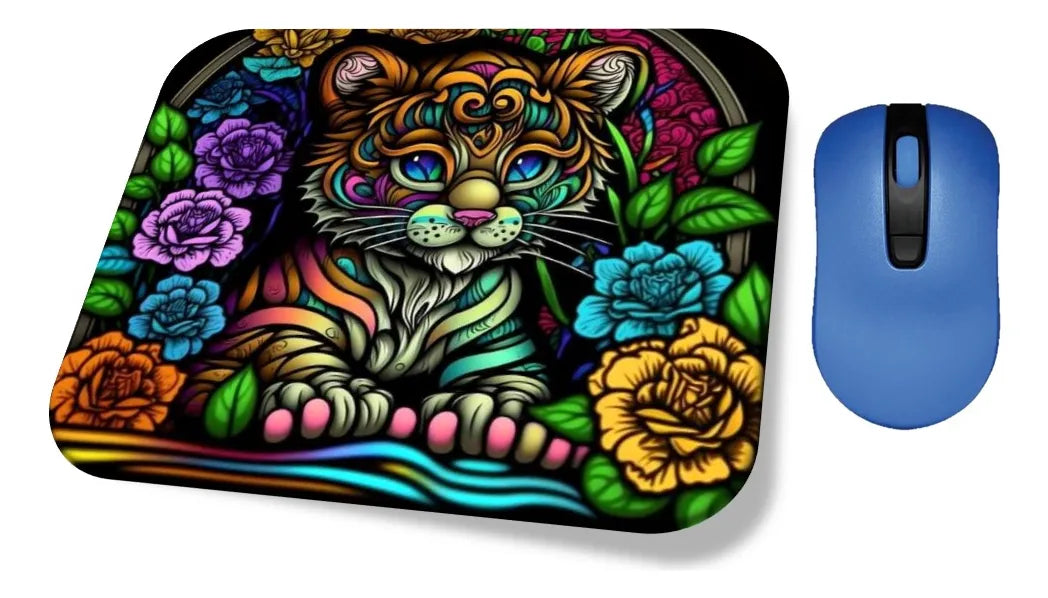 Mouse Pad Animales 3d Tigre 2