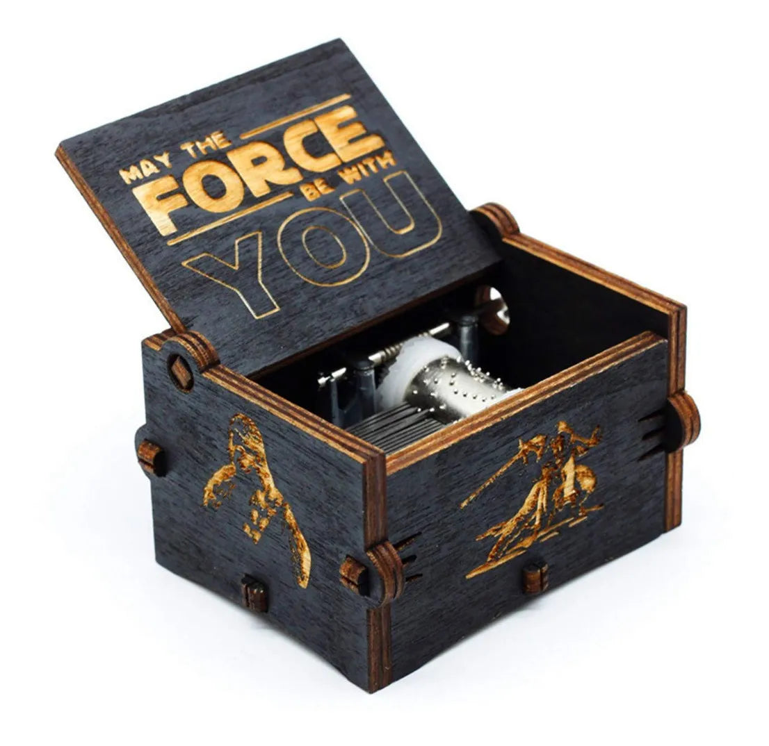 Caja Musical - Star Wars Madera Negra Regalo Fans Negro