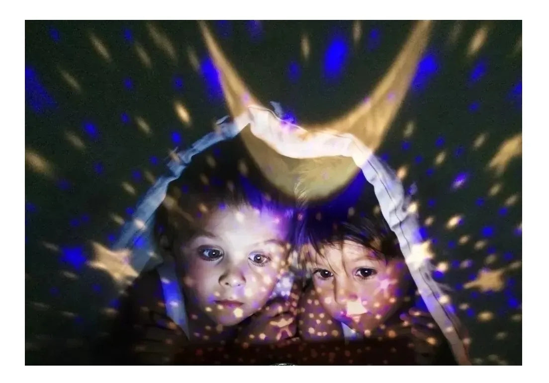 Lampara Proyector Giratorio Estrellas Luz Regalo Niños Bebé - Multicolor