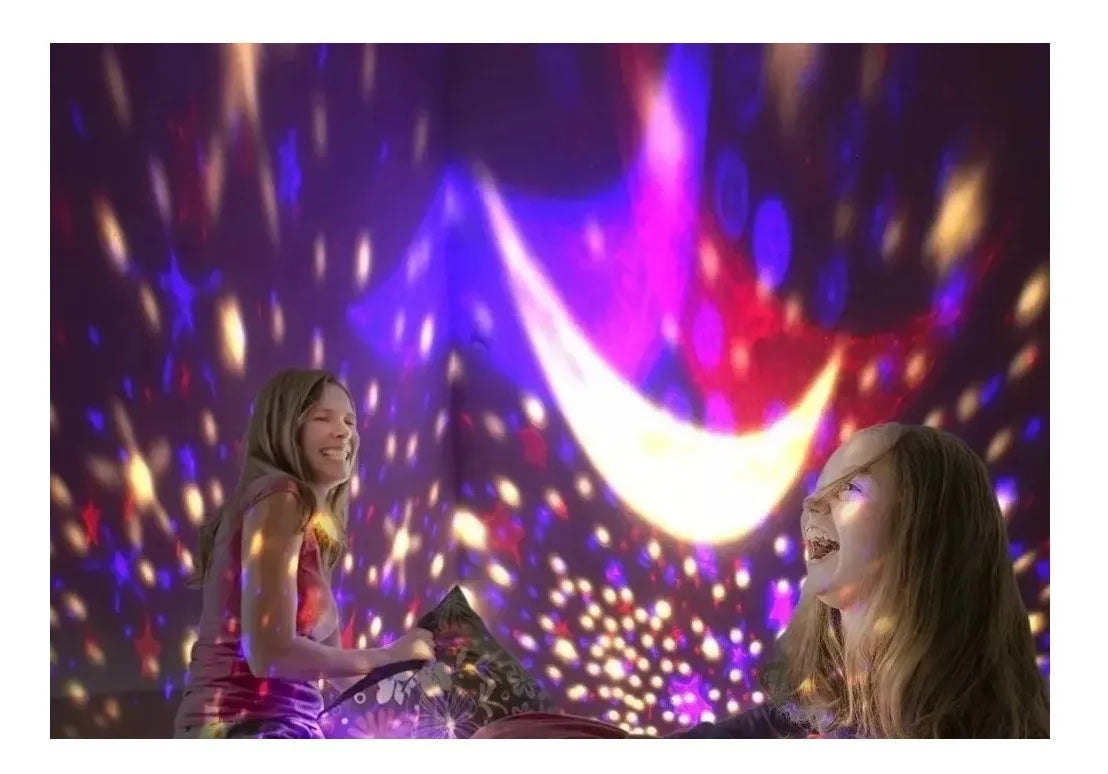 Lampara Proyector Giratorio Estrellas Luz Regalo Niños Bebé - Multicolor