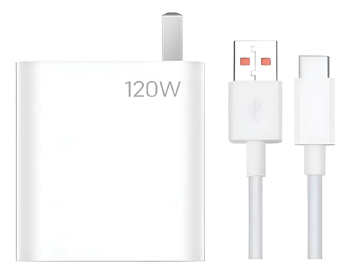 Cargador Turbo 120w + Cable Para Xiaomi Redmi Teléfono Cargador 120w Rápido Cargador Color Blanco