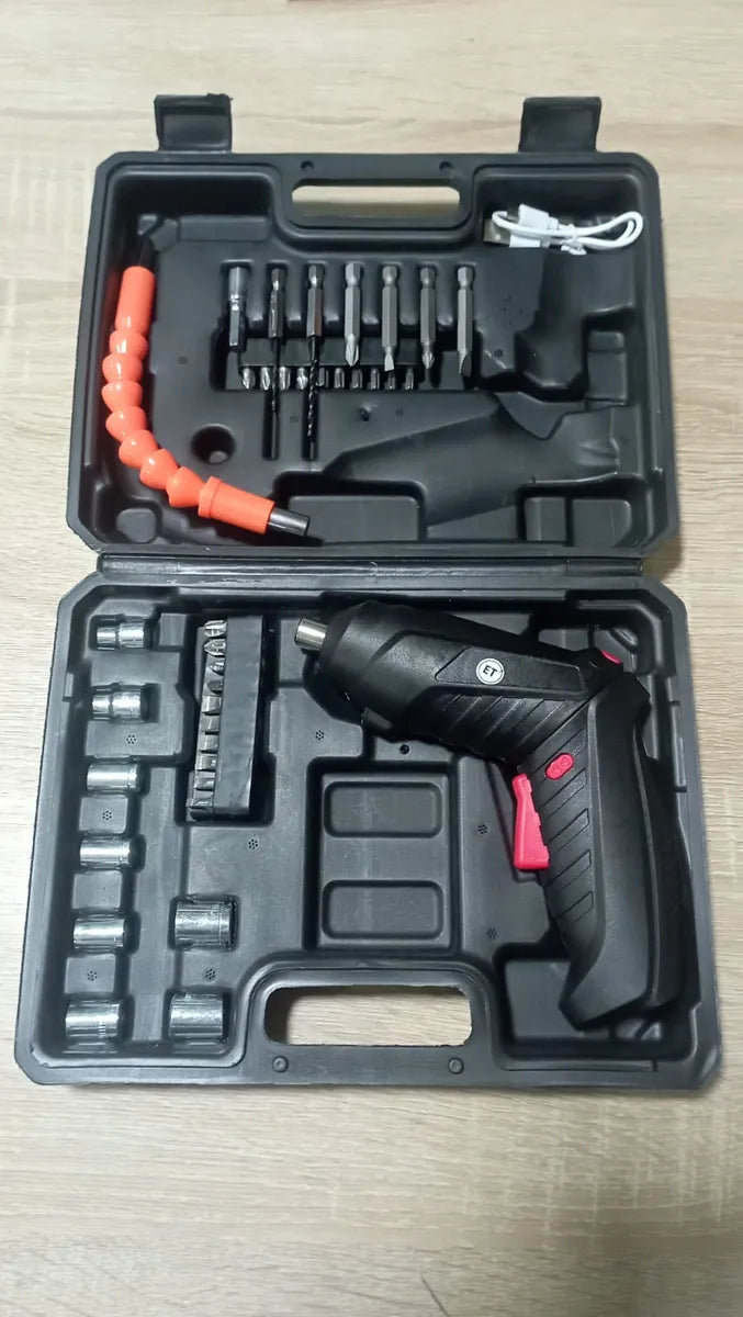 Destornillador Inalambrico Electrico 47 En 1 Recargable Negro
