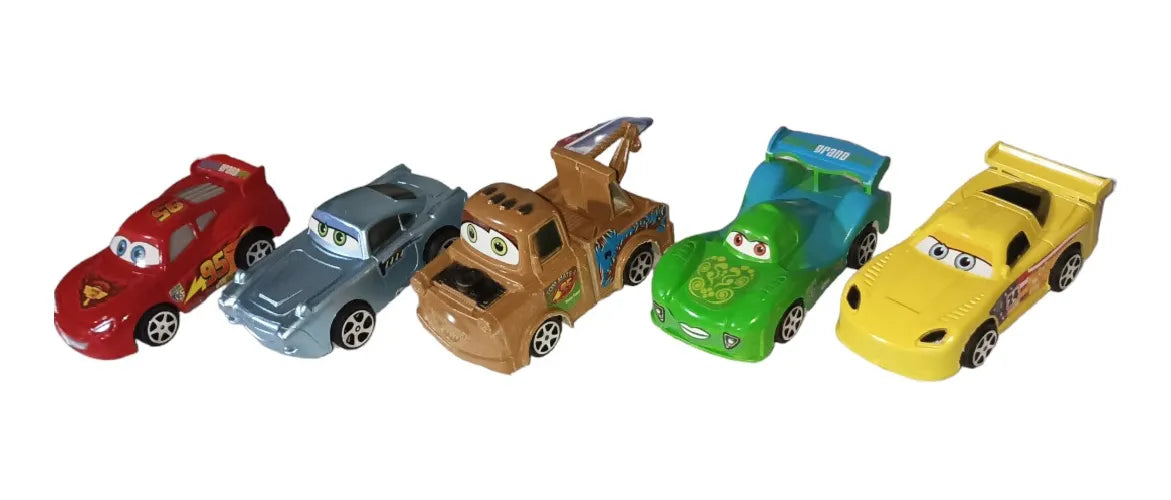 Cars Rayo Mcqueen Mula Camión Mack + 6 Carros Impulso Niños Rojo Rayo Mcqueen