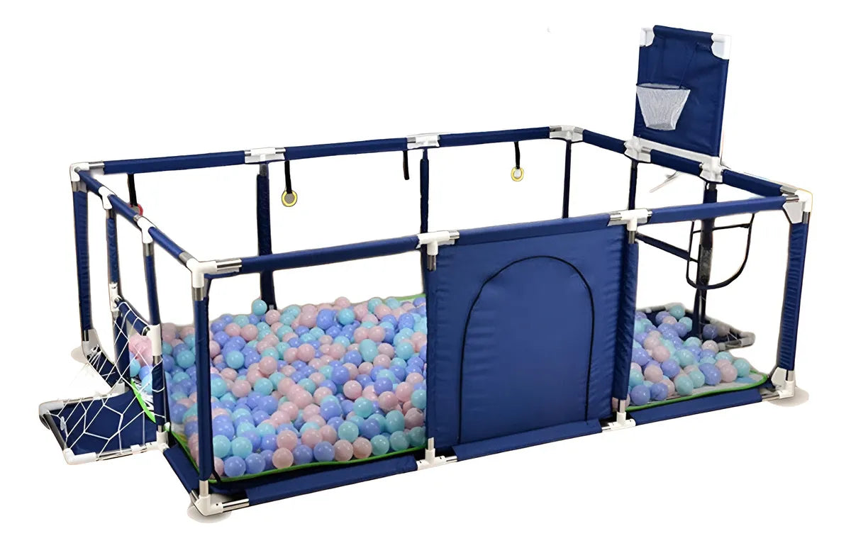 Parque Infantil Corral De Juegos Bebes Con Cancha Color Azul