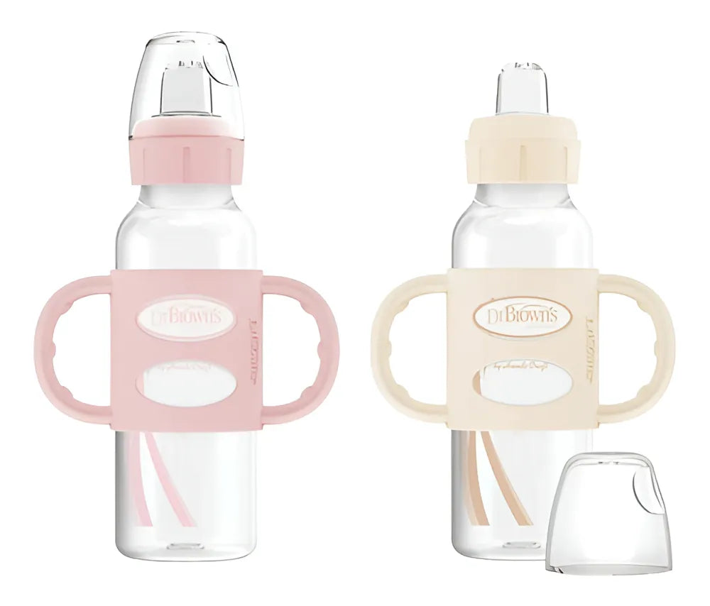 Vaso Entrenador Bebe Dr. Browns Tetero De Transición 2unid Color Rosa-Beige