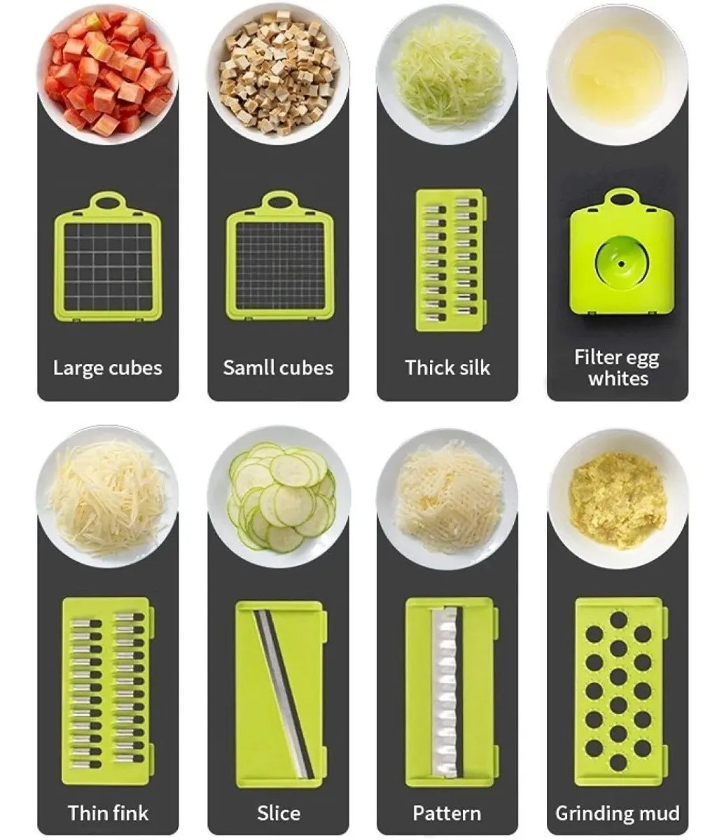 Cortador Rallador Frutas Picador Verduras Manual Verde