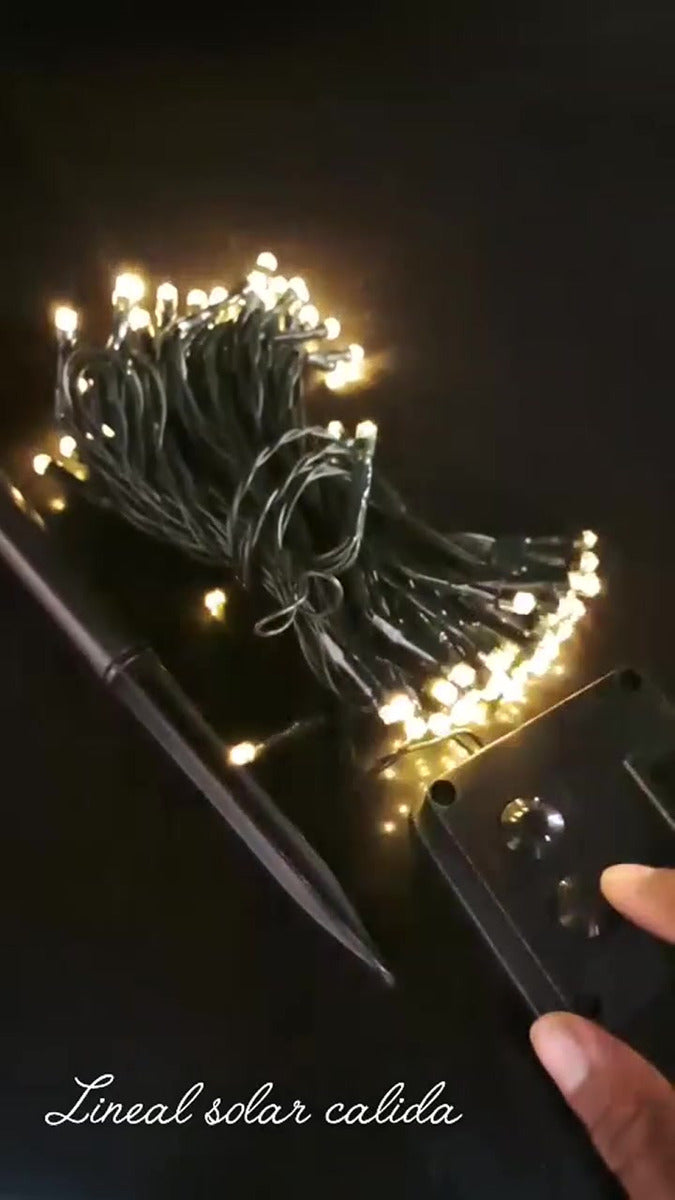 Luces Navideña Ventana Con Carga Solar 100 Leds