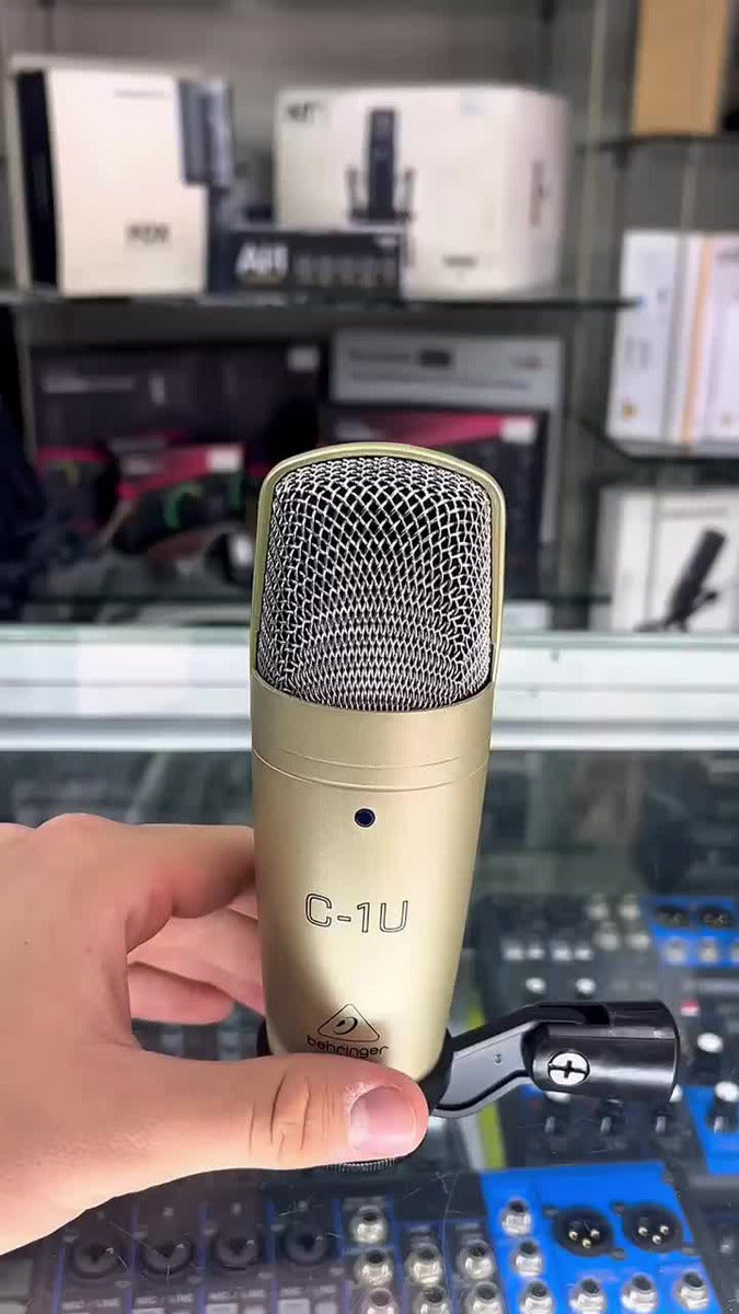 Micrófono Behringer USB CONDENSER MICROPHONE C-1U Condensador Cardioide color doradoS