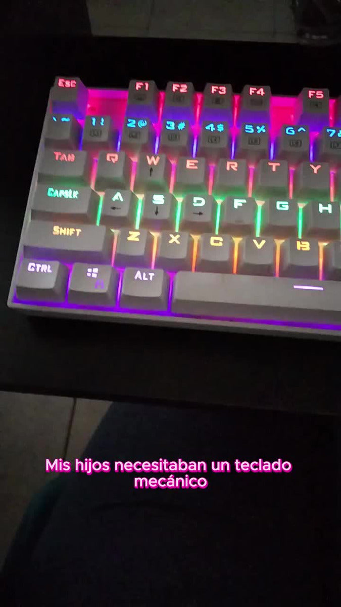 Teclado Gamer Redragon Kumara K552 Rainbow Blanco Red Esp Español Latinoamérica