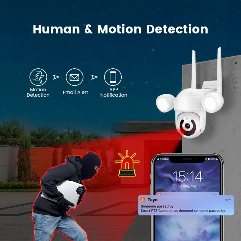 Cámara Wifi Exterior PTZ Iluminación KJB-T18