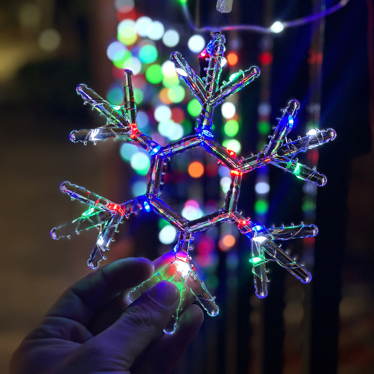 Luces Led Estrellas y Copos 260 Luces 3m Navidad Multicolor 1628