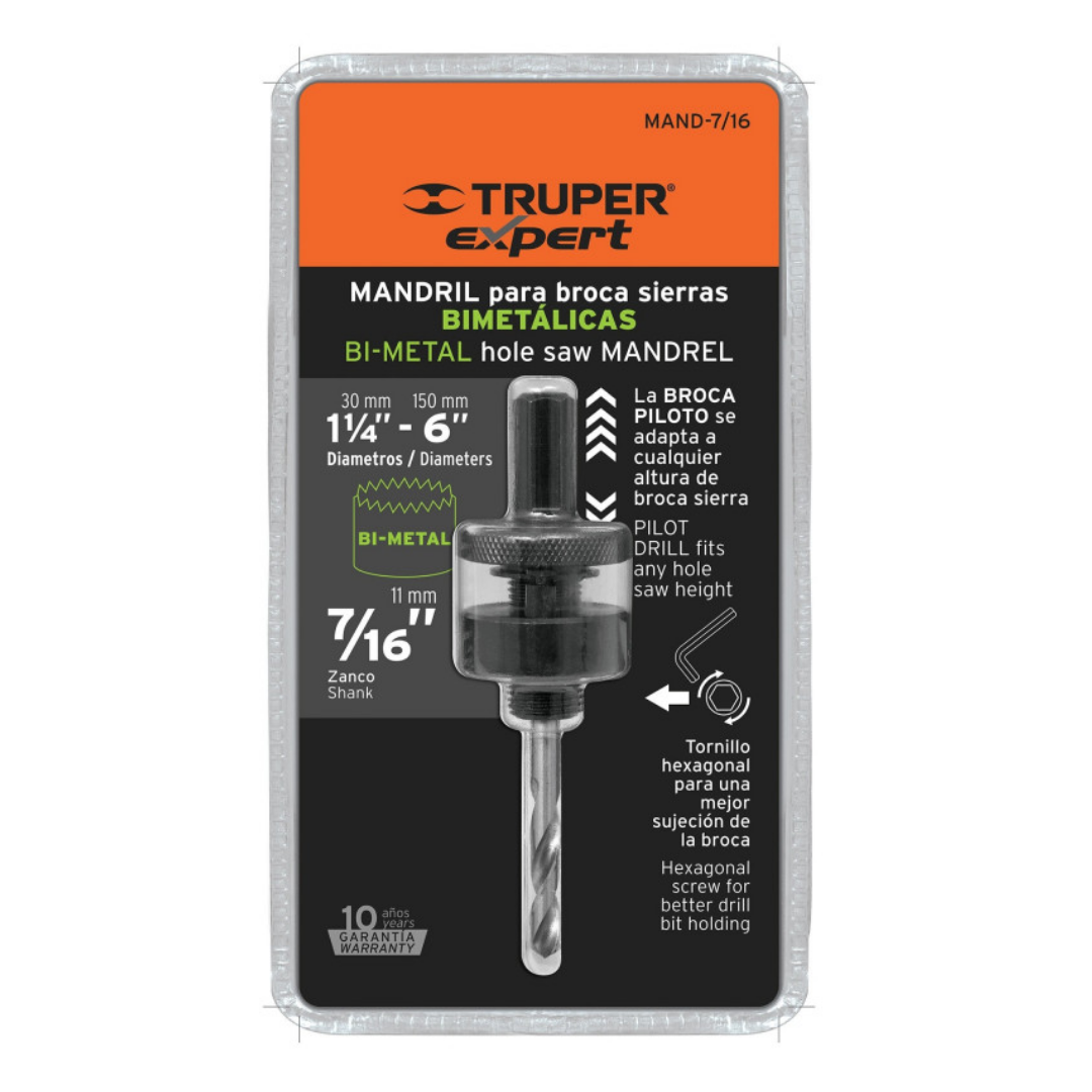 MANDRIL COPAS BIMETAL 7/16 TRUPER 18123