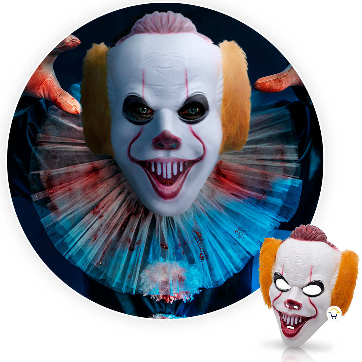 Máscara Halloween IT Payaso Asesino Disfraz OF368