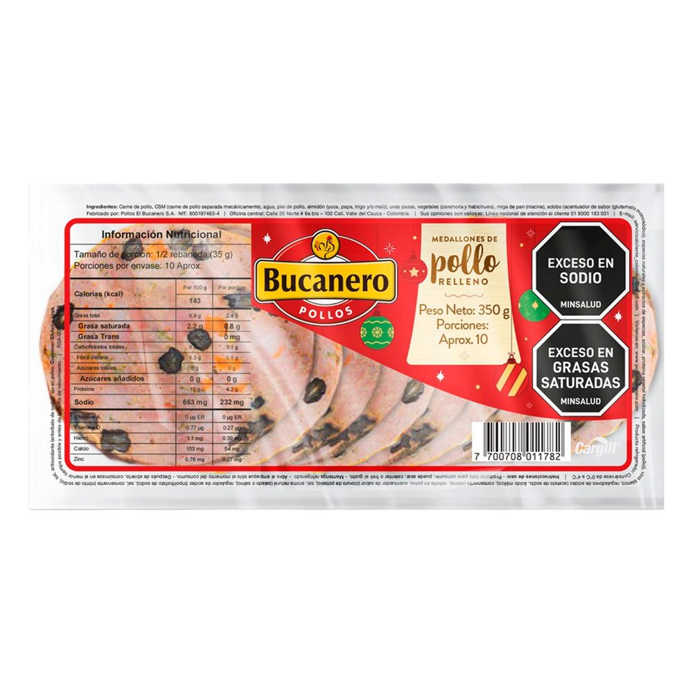 MEDALLONES DE POLLO BUCANERO 350G