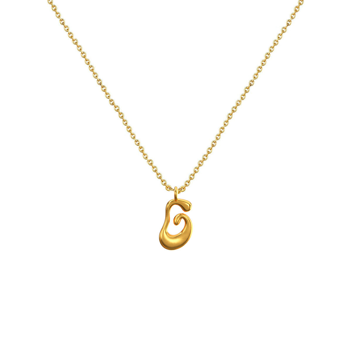Cadena Con Dije Baño De Oro Collar Inicial Letra Colgante CBF01