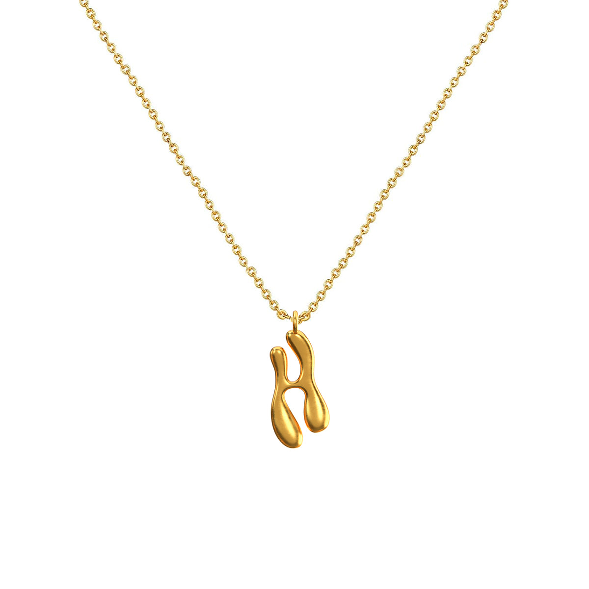 Cadena Con Dije Baño De Oro Collar Inicial Letra Colgante CBF01