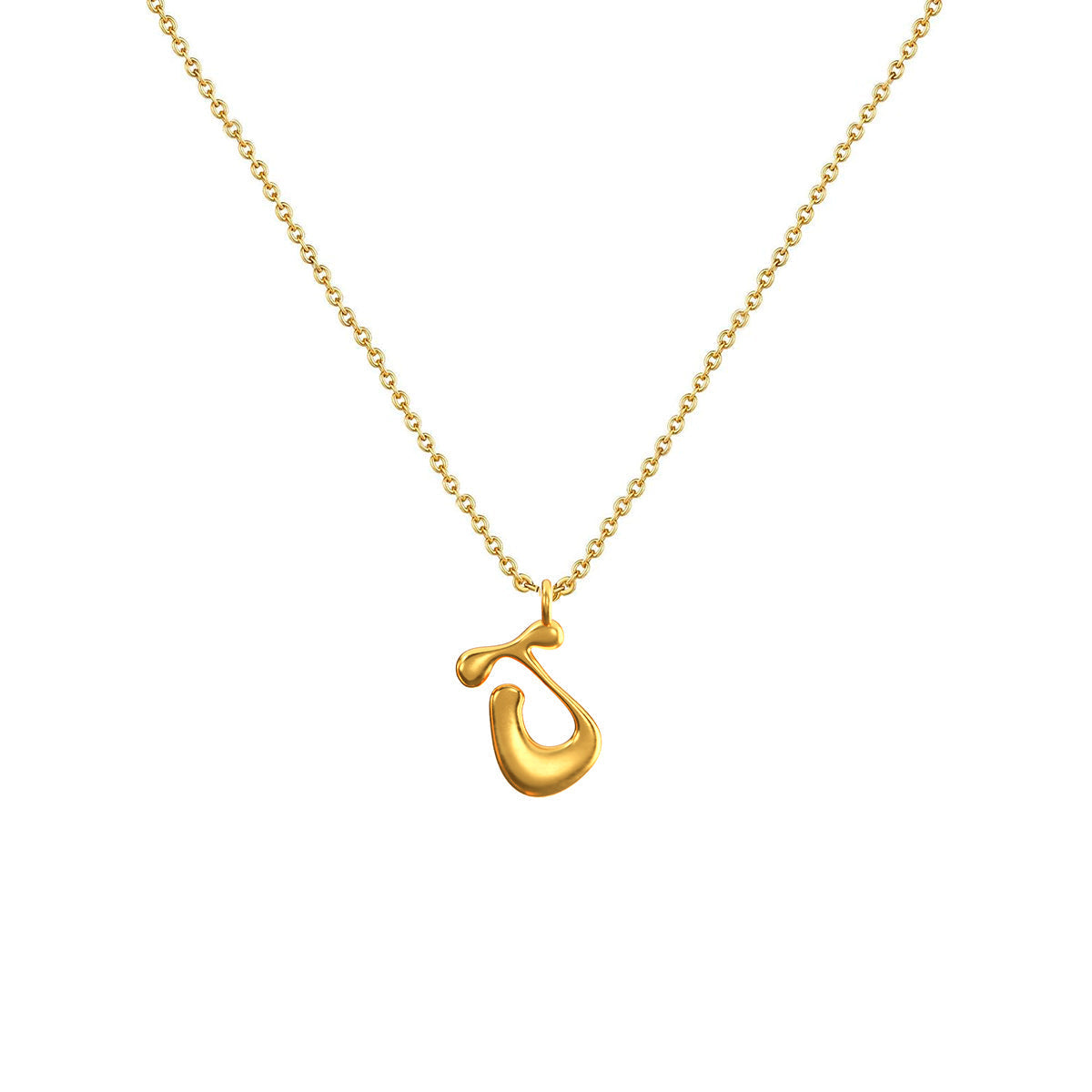 Cadena Con Dije Baño De Oro Collar Inicial Letra Colgante CBF01