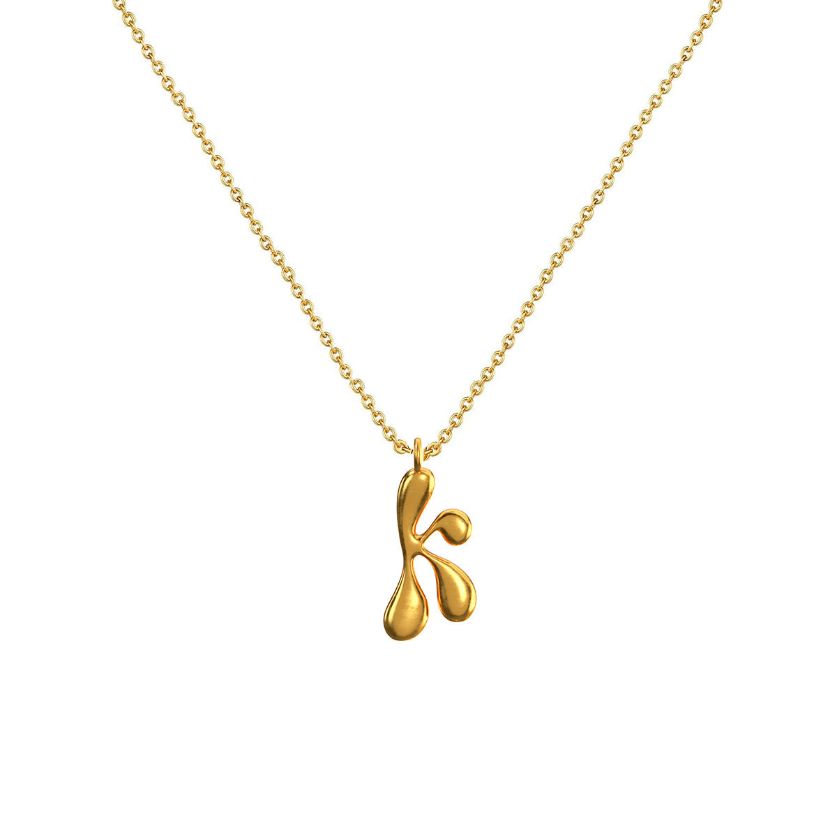 Cadena Con Dije Baño De Oro Collar Inicial Letra Colgante CBF01