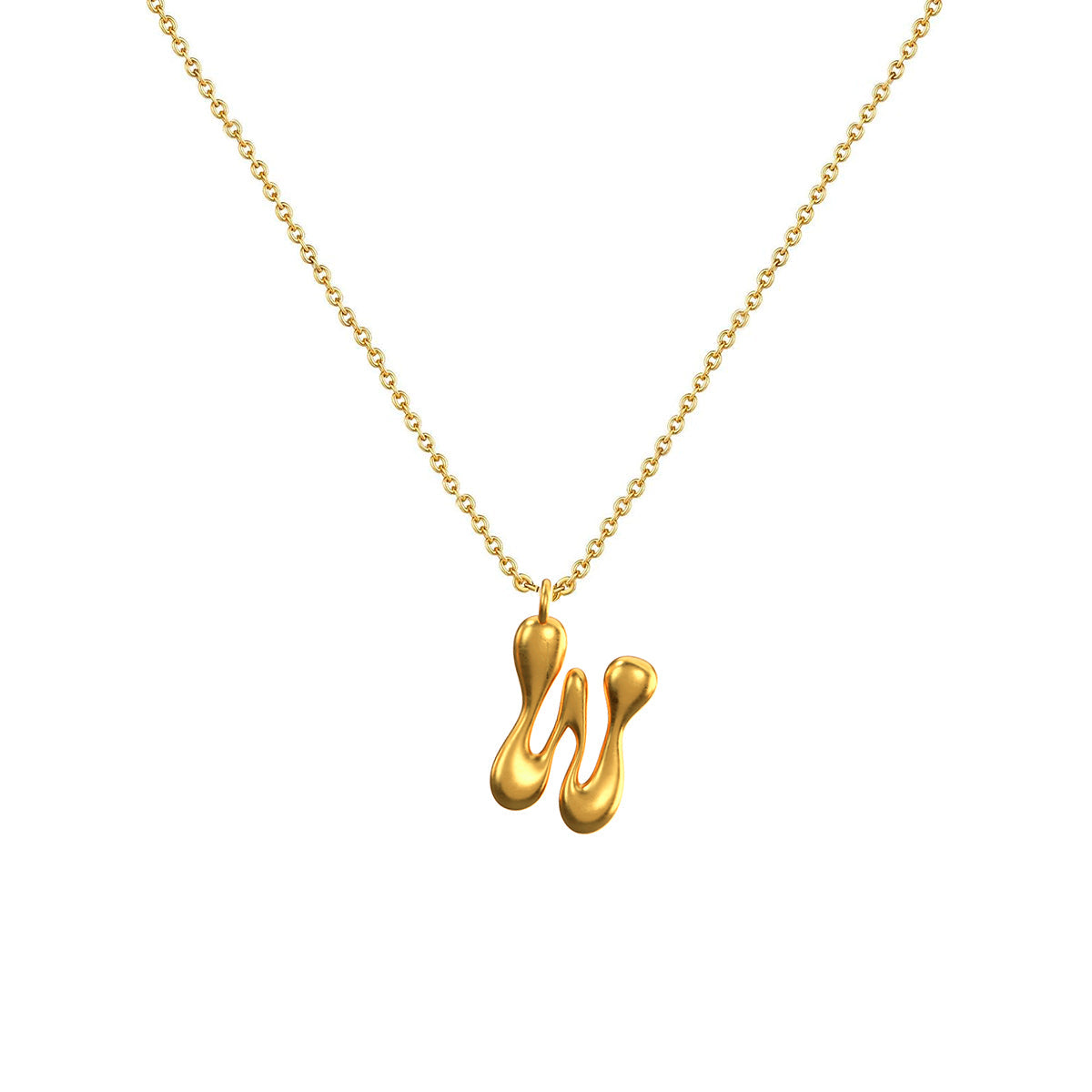 Cadena Con Dije Baño De Oro Collar Inicial Letra Colgante CBF01