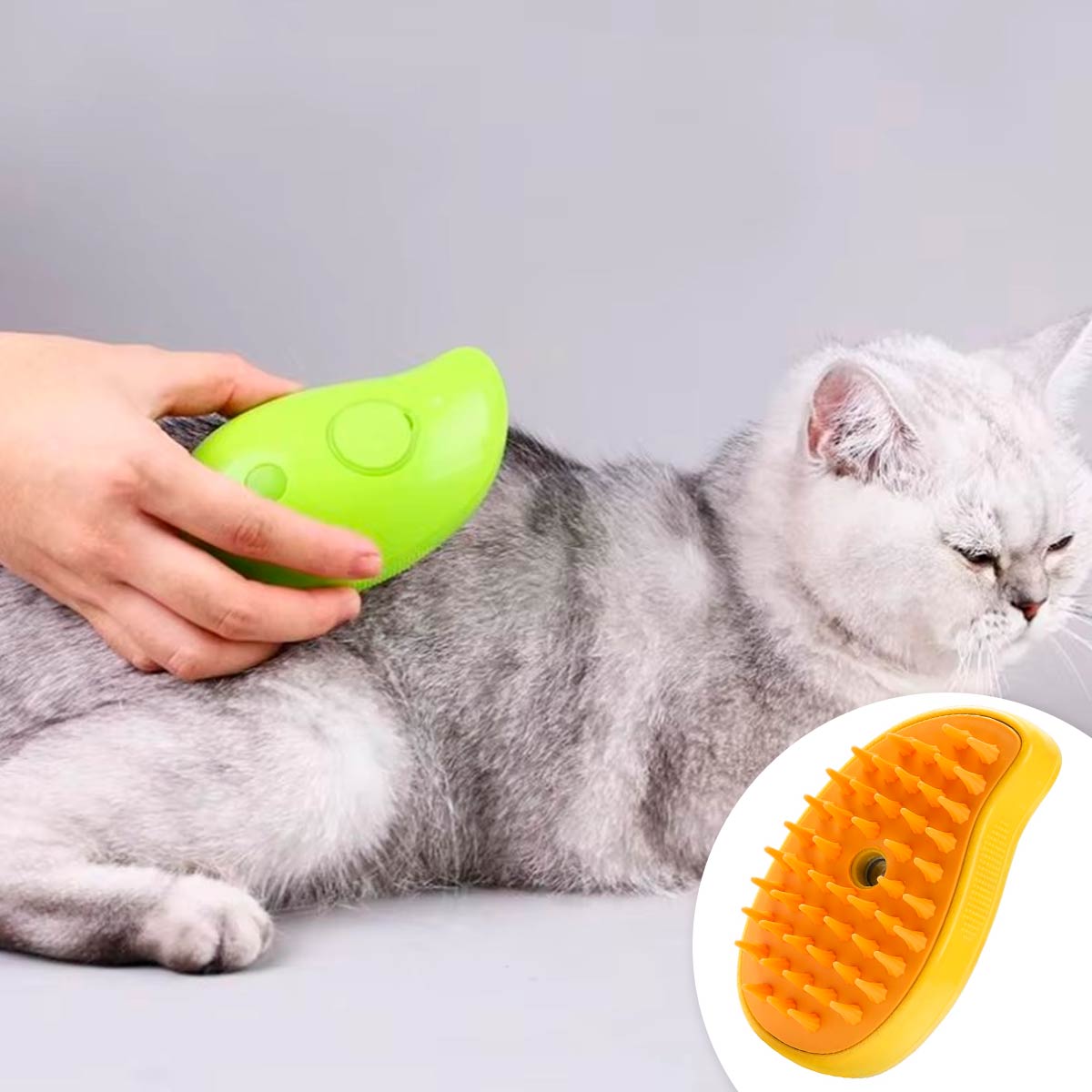 Cepillo De Vapor Masajeador Quita Pelos Vaporizador Para Mascotas JL02