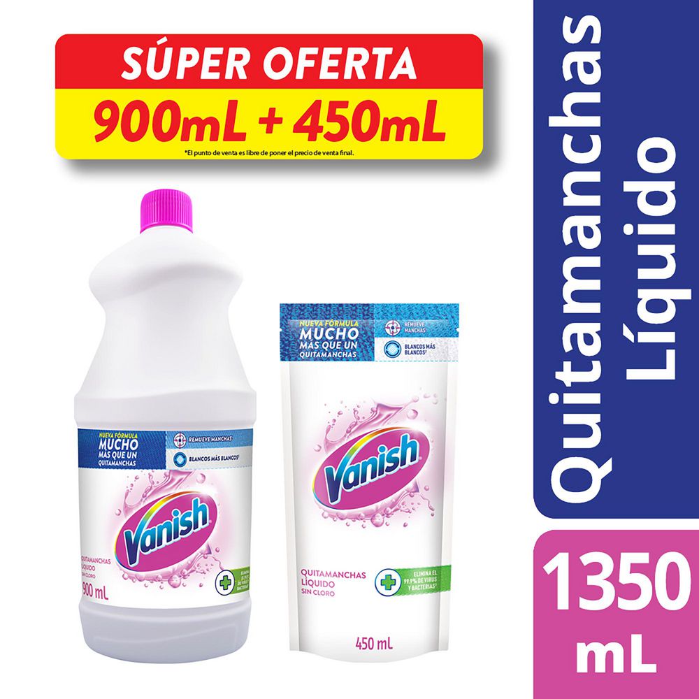 LIMPIADOR VANISH 900ML BLANCO + 450ML