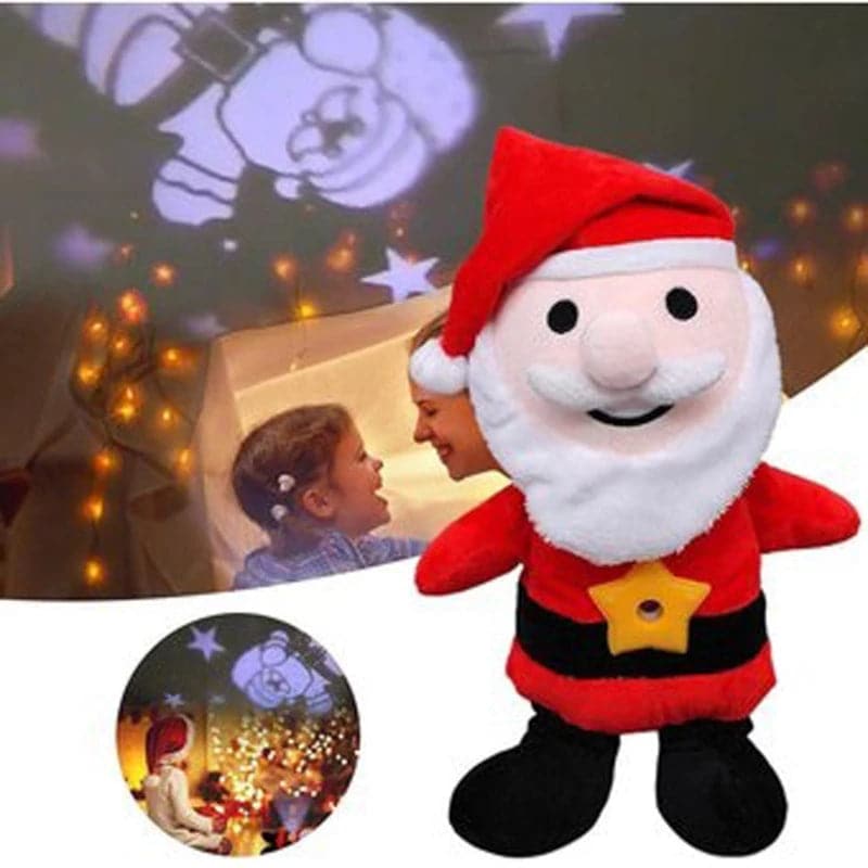 Peluche proyector de luces santa navideño