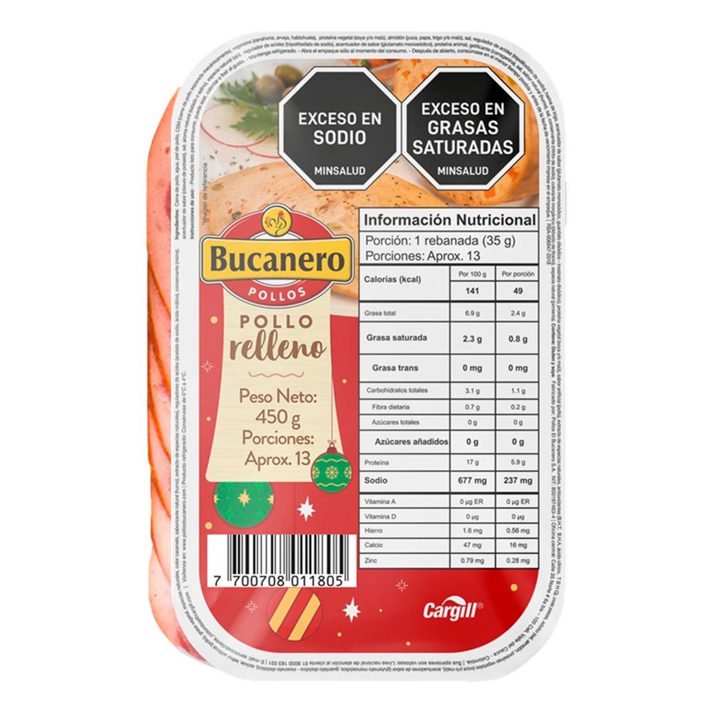 POLLO RELLENO BUCANERO 450G TAJADO
