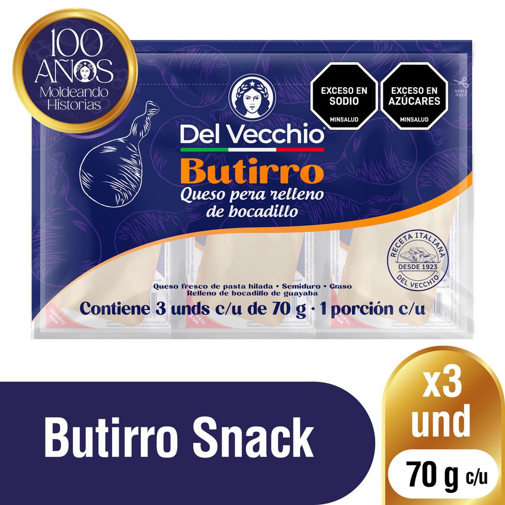 QUESO DEL VECCHIO 3U 210G BUTIRRO/BOCADI