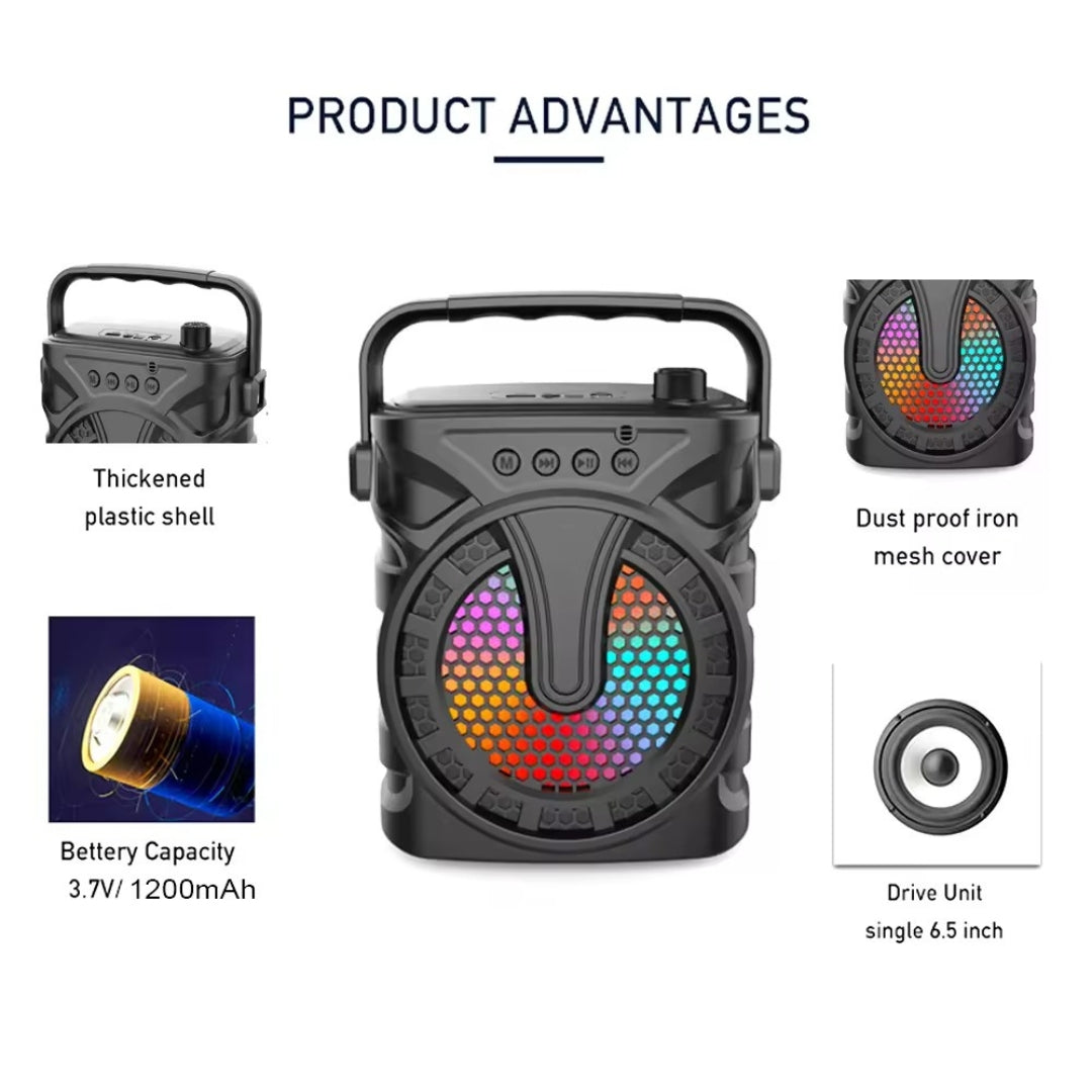 Radio Parlante Portatil Con Luz RGB ZQS6127