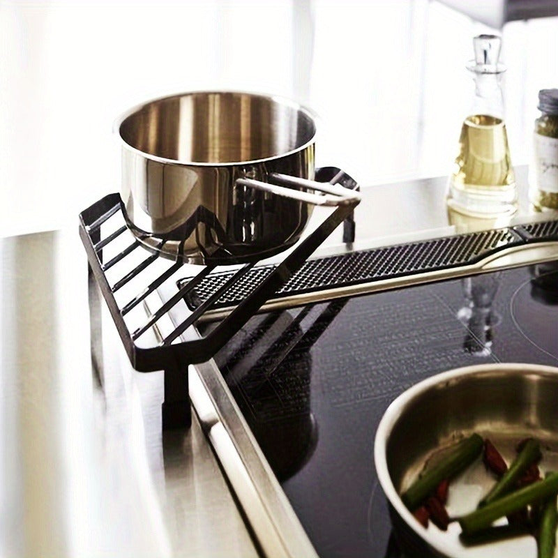 1/2 piezas de estante triangular anti-escaldaduras para encimera de cocina y esquina de pared - soporte aislado para ollas, colgador para secar platos, organizador de almacenamiento de estufa - accesorio de cocina