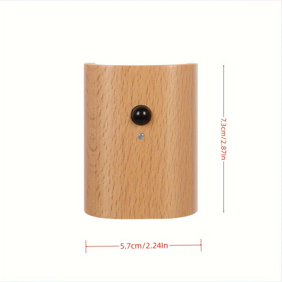 1 pieza de luz nocturna de escalera moderna de madera, accionada por batería recargable, con sensor de movimiento y LED, ideal para pasillos, techos, sótanos, armarios y cajones - Diseño temático espacial con iluminación ajustable, batería recargable, no
