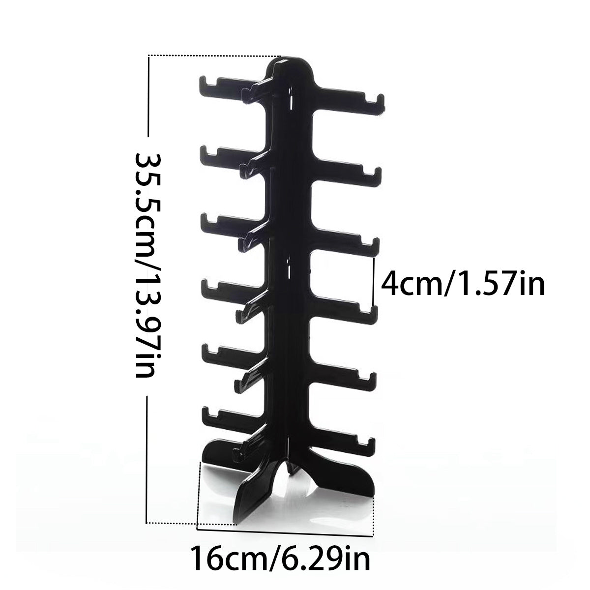 1pieza Negro 6 Pares de Soporte de Gafas de Plástico para Hombre y Mujer, Almacenamiento de Gafas de Sol, Soporte de Visera, Almacenamiento de Gafas en el Mostrador de la Tienda, Torres de Joyería