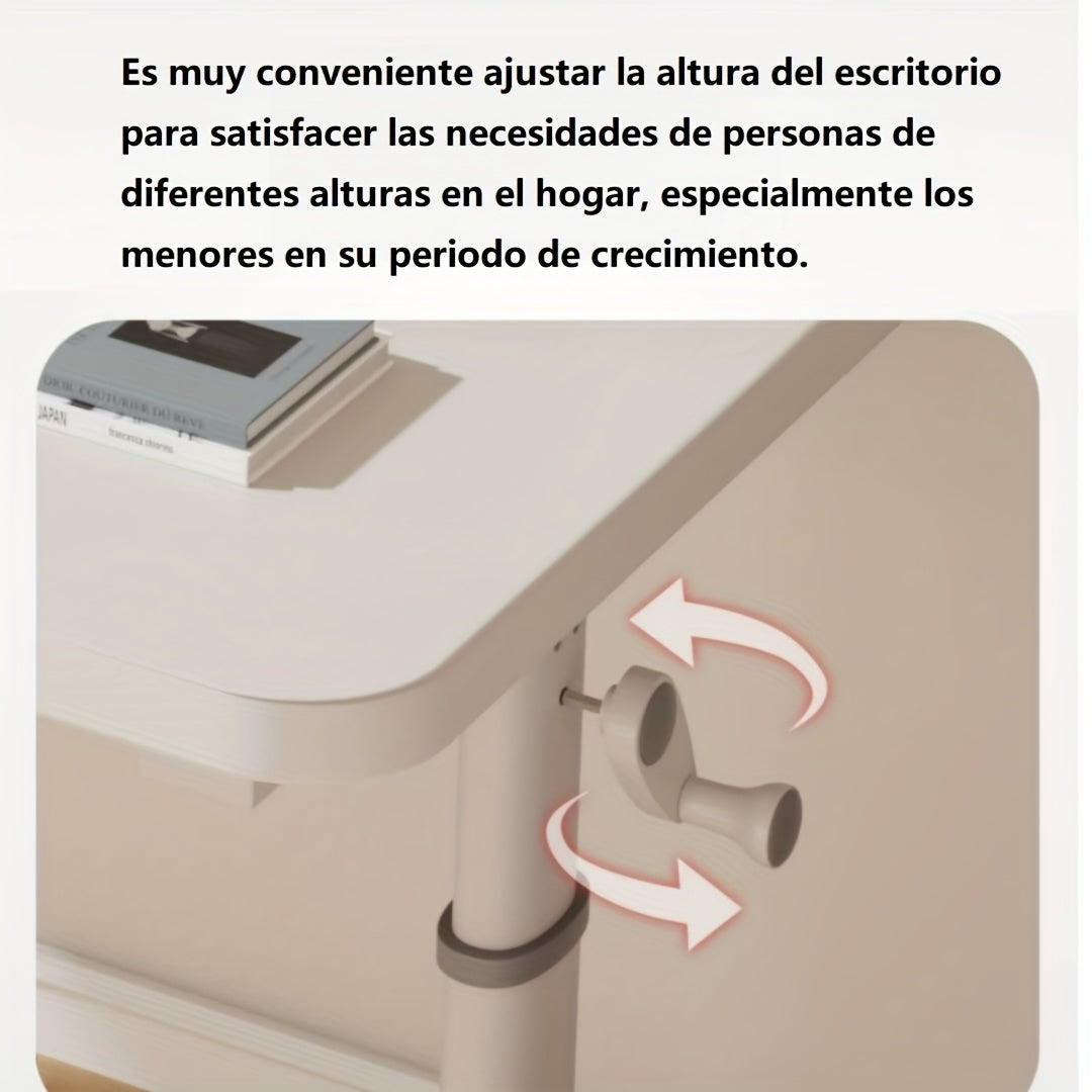 Escritorio portátil de mano con altura ajustable - Marco de metal portátil con parte superior de madera tratada, 3,2+ pies cúbicos de almacenamiento, 27" de altura, sin necesidad de ensamblaje para hogar, dormitorio, espacios pequeños, escritorio portáti