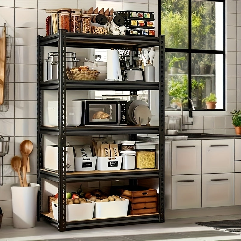 Estanterías metálicas ajustables de 5 capas, altura 182.88 cm y ancho 101.6 cm, profundidad 50.8 cm - Ideales para armarios, sótanos, cocinas y almacenes