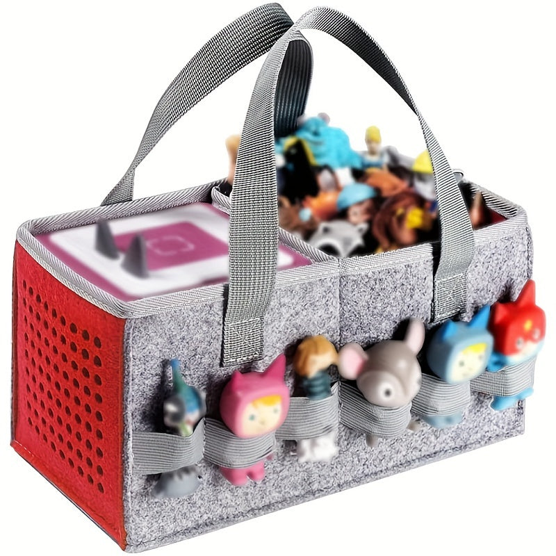 Altavoz Portátil de Fieltro Rojo & Organizador de Muñecas - Bolsa de Música Creativa con Múltiples Bolsillos