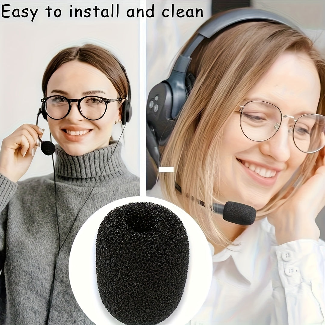 24 piezas de tapas de esponja para amplificador de micrófono - Tapas protectoras de reducción de ruido lavables para auriculares, micrófonos de conferencia y auriculares de sobre la oreja, amplificadores de micrófono para micrófono, protección superior,