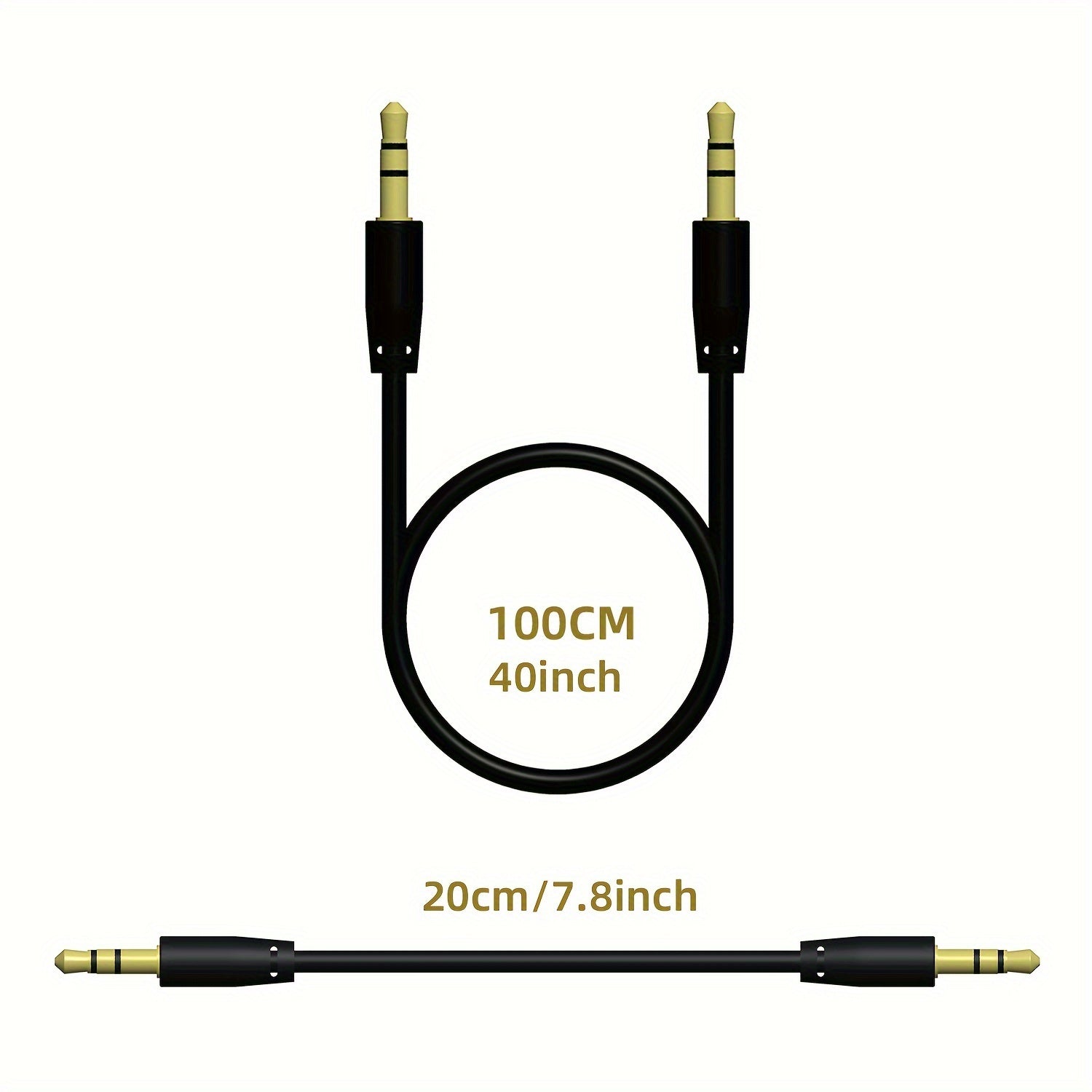 3.5mm Macho A Macho Cable De Audio Para Coche Computadora Móvil Altavoz De Audio Para Coche Auriculares Montados En La Cabeza Conector De Doble Cabeza En Conexión De Grabación Salida En Cable 20cm100cm