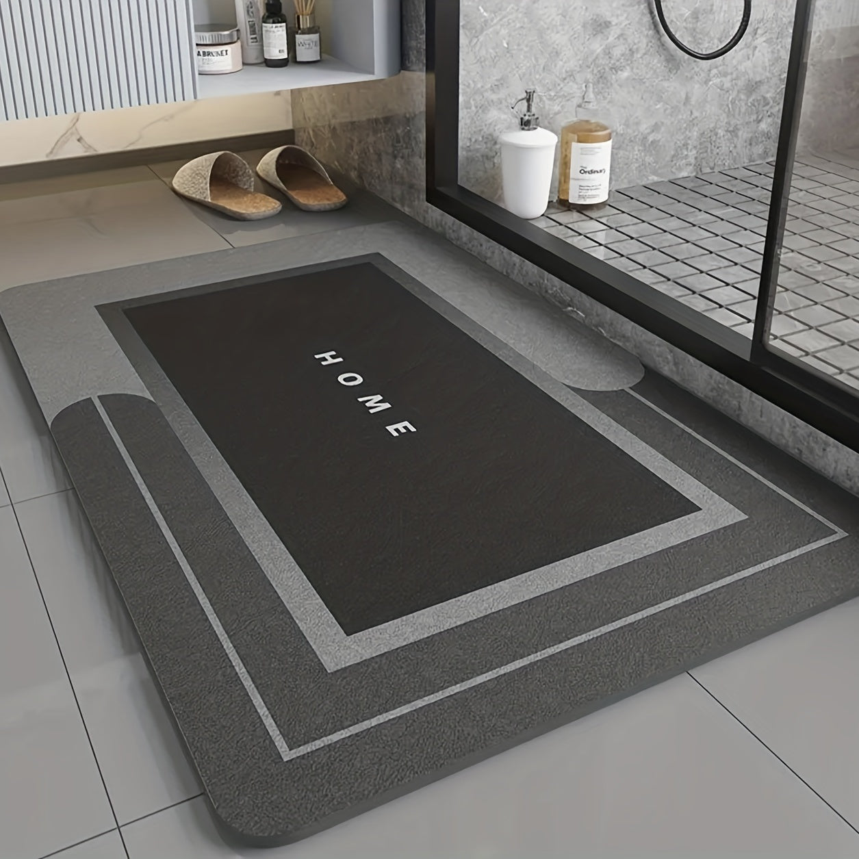 1 ud., Alfombrilla de Baño de Barro de Diatomeas, Tapete Absorbente para Suelo, Alfombra para Inodoro, Alfombrita Lavable Fácil de Limpiar, Alfombra Suave, Base Antideslizante de Goma