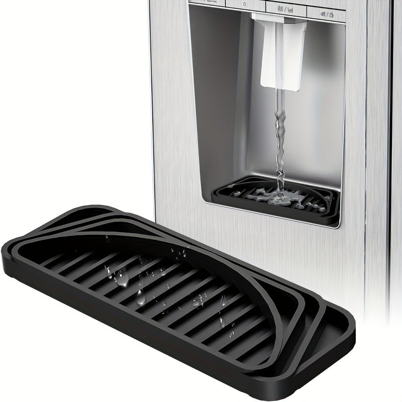 Alfombrilla de dispensador de agua de silicona - Ajuste a medida, bandeja de goteo de refrigerador antideslizante para refrigeración limpia y precisa