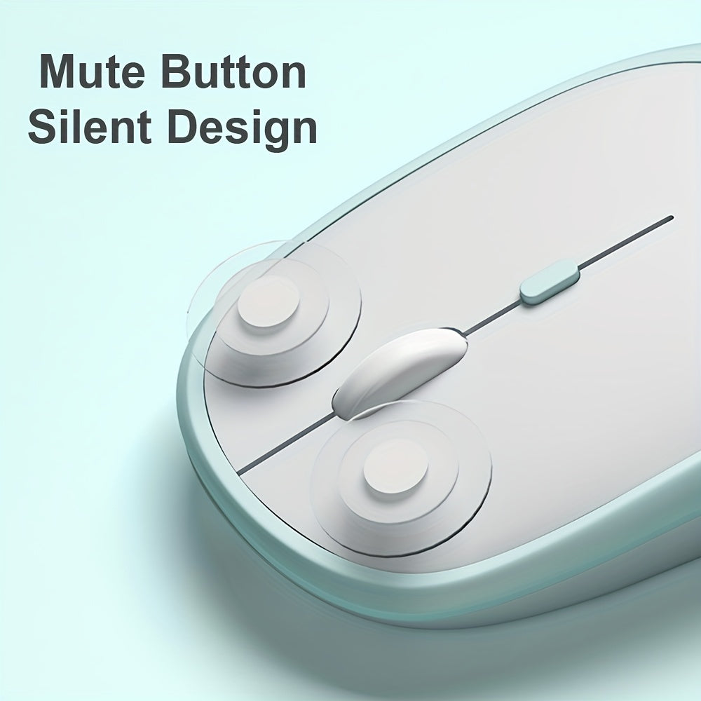 Ratón Óptico Inalámbrico de 2.4G con Receptor USB - Agarre Cómodo y Ergonómico, Sin Necesidad de Pilas, Compatible con Computadoras de Escritorio y Portátiles (Gris/Blanco/Rosa/Verde/), Accesorio para Ordenador | Diseño Ergonómico | Tecnología Óptica