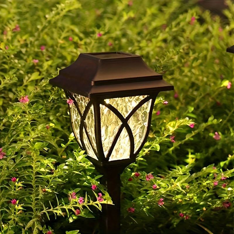 8 piezas Luces de jardín solares, lámparas LED para exterior de césped para patio, jardín, patio, patio, valla, entrada, decoración de camino, impermeable IP44
