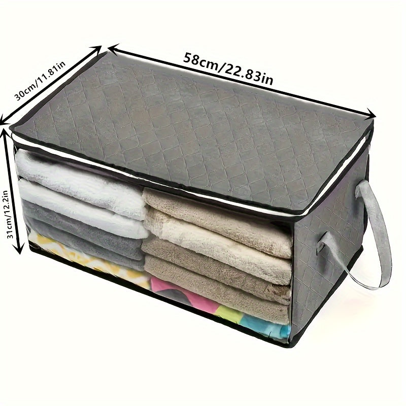 1 Pieza, Bolsa De Almacenamiento Con Cremallera, De Gran Capacidad, Organizador De Ropa, Versátil, Con Asa, Contenedor A Prueba De Polvo Para Armario