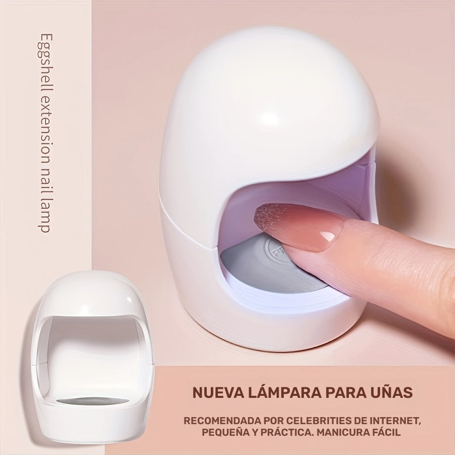 Mini Lámpara en Forma de Q para Uñas, Secador LED Rápido para Gel DIY en Casa, Alimentación USB, Color Cáscara Blanca, Portátil