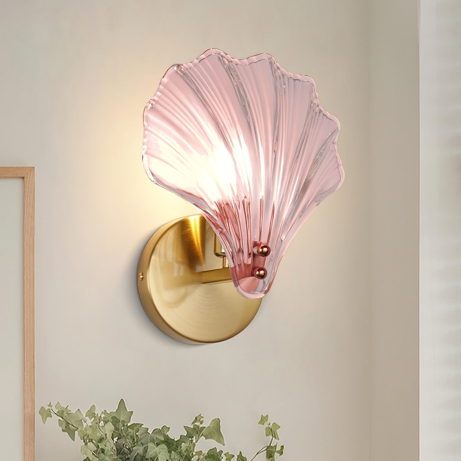 Aplicaciones de Pared Doradas con Pantallas de Vidrio Transparente - Lámparas Modernas Art Deco para Baño, Sala, Dormitorio y Pasillo - Montaje Semiempotrado, Compatible con Bombillas E12 (Bombilla No Incluida), Decoración de Baño, Acabado Brillante, Dis