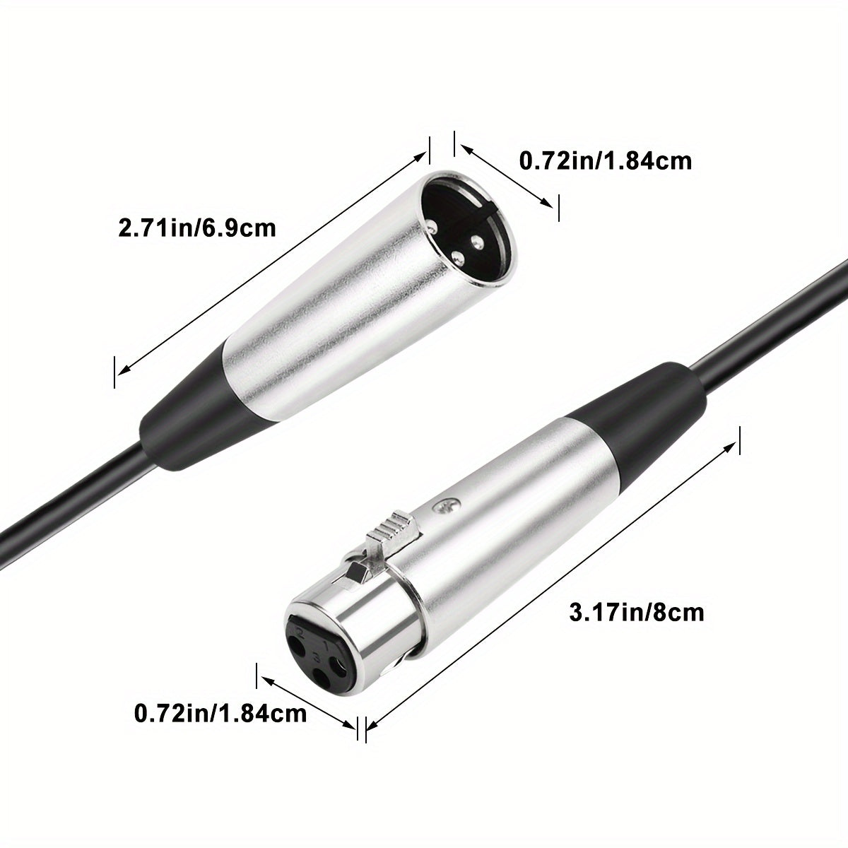 Cable de Audio Xlr Premium I-Zclive - Aleación de Zinc Duradera, Cable de 3 Pines Equilibrado para Micrófono y Altavoz para Equipos de Grabación, Preamplificadores y Estaciones de Radio