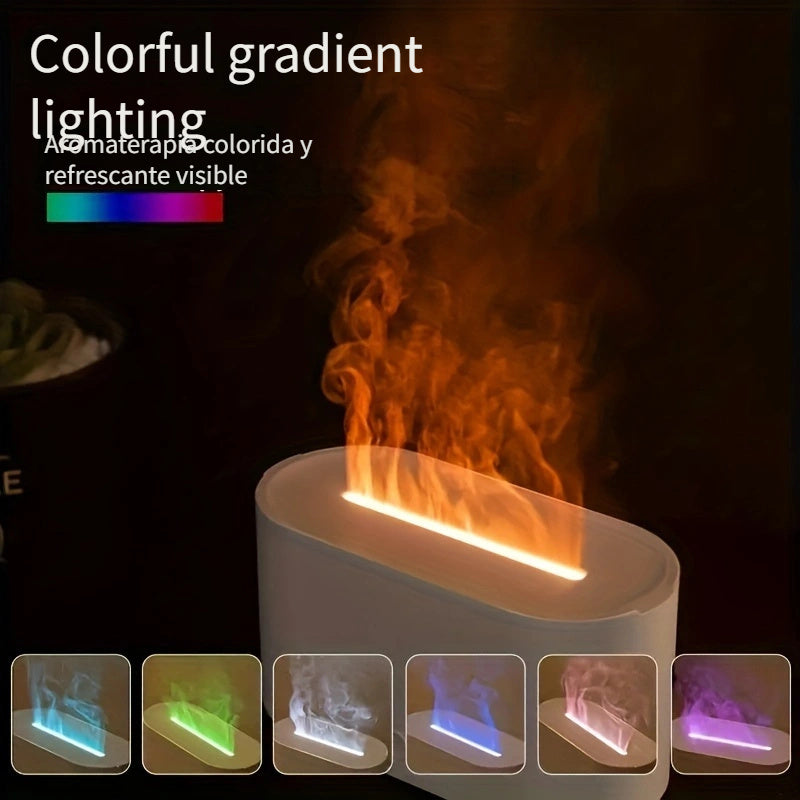 1 pza., Máquina de aromaterapia con llama USB colorida, luz de ambiente de gradiente colorido, humidificador de aceite esencial de aromaterapia silencioso para el hogar, oficina, hotel, habitación con aire acondicionado, batería no incluida, uso con alim