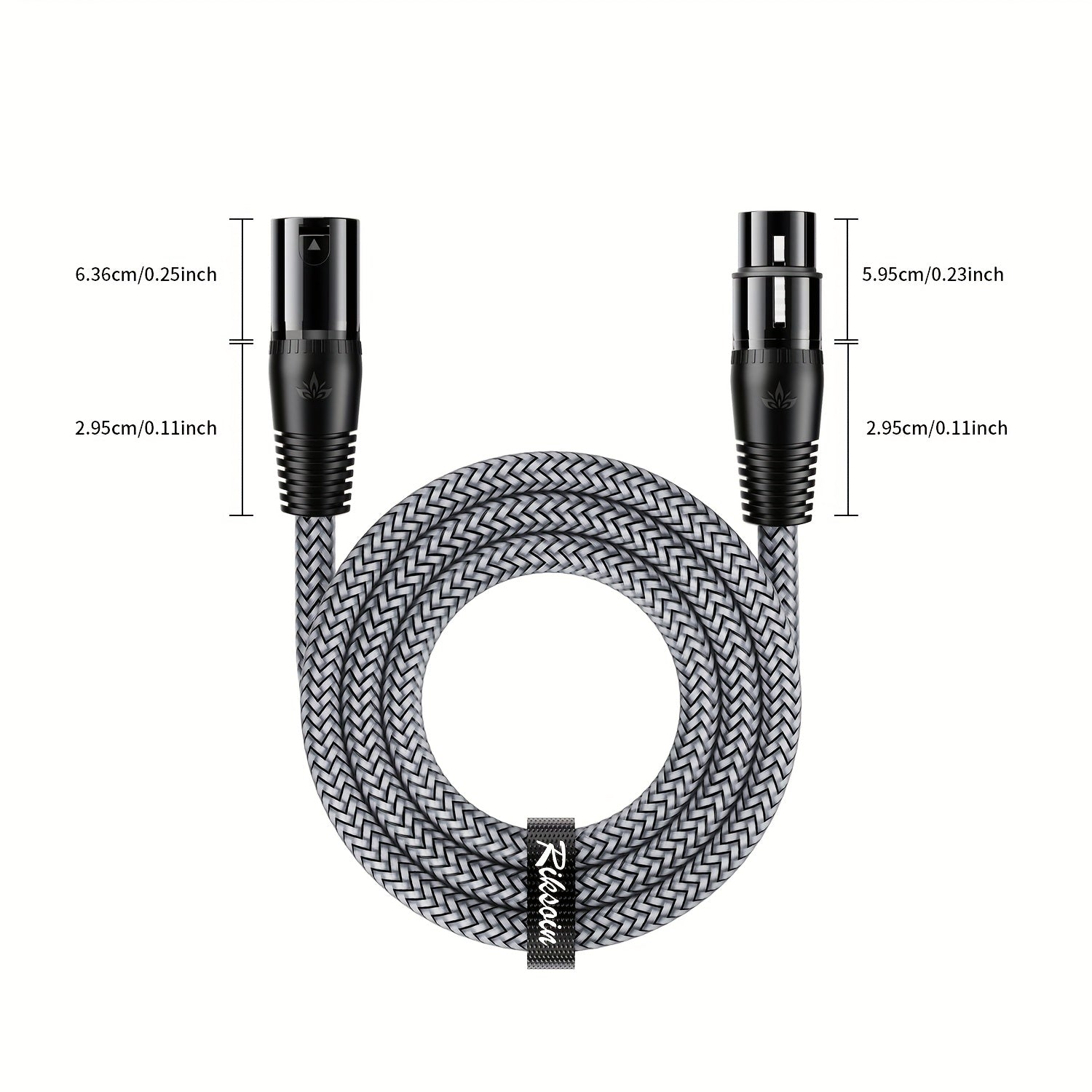 Cable de micrófono XLR de alta resistencia de RIKSOIN con trenzado de nailon, conector masculino a femenino de 4 pines ATX para equipo de audio profesional, compatible con micrófonos/preamplificadores/sistemas de altavoces, incluye cable de red Cat5e, ca