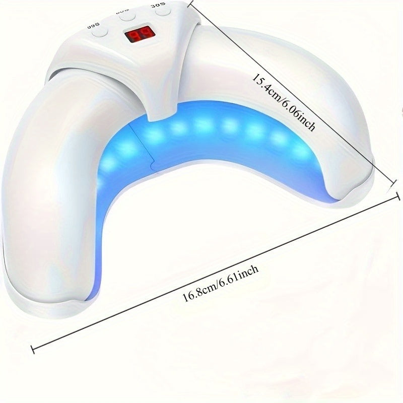 Lámpara de uñas multifuncional plegable con alimentación USB, dispositivo portátil de mano con fácil operación y diseño compacto para uñas de dedos y uñas de los pies, herramienta de uñas para el hogar - Regalo ideal para las principales fiestas (Navidad