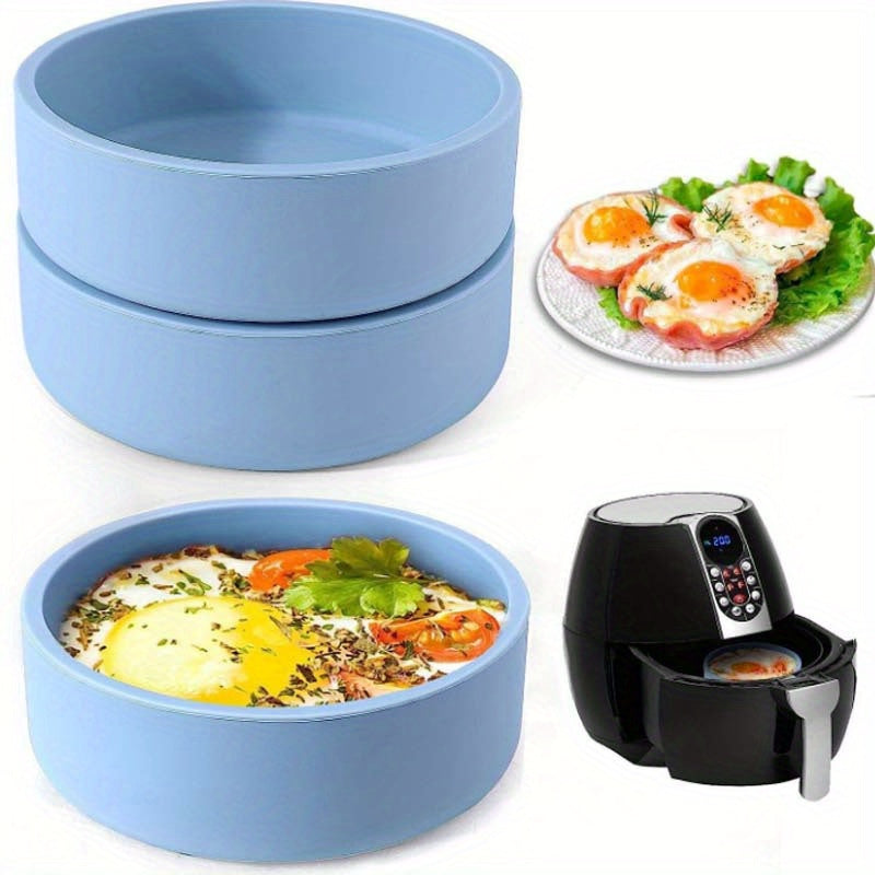 1pc Cortador de huevo reutilizable de silicona para freidora de aire - Antiadherente, fácil de limpiar, perfecto para huevos de calidad de restaurante, herramienta de cocina para cocinar rápido y eficiente, herramienta de cocción de huevos | Vajilla de c