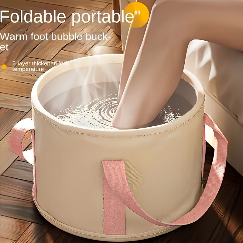 1 pieza de bañera de pies plegable y portátil de lujo con aislamiento de papel aluminio incorporado - 5 capas de espesor hipoalergénico, no eléctrico, para uso en casa, viajes, dormitorios y oficinas - No se necesita energía, spa de pies para viajes, con